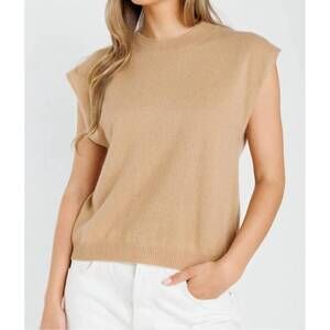 NEW CRUSH colorush lucca crew tank top in camel